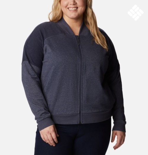 Jacheta Columbia Lodge French Terry Full Zip Dama Bleumarin | Plus Size FQ7QAM19S